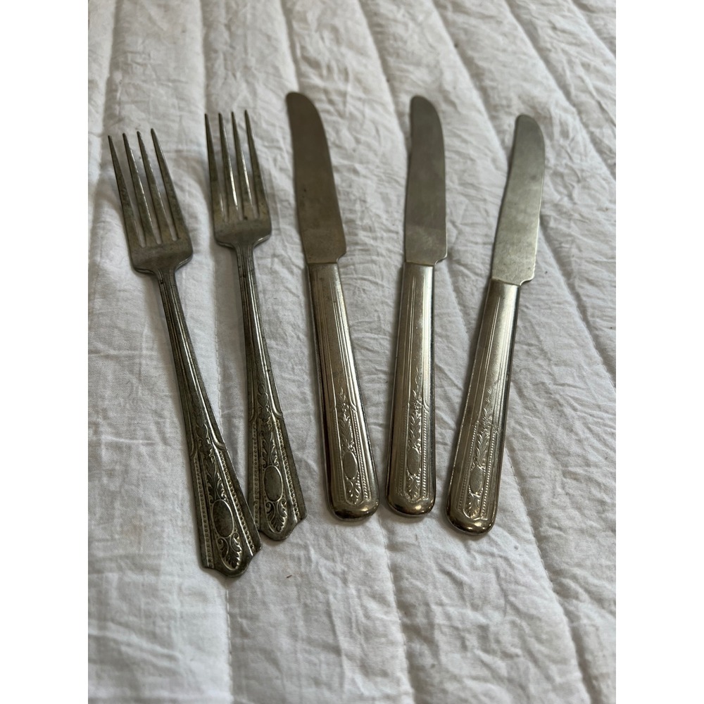 Oneida Community Plate Coronation Silverplate Flatware 5 Piece